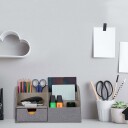 Desk Organizer Linen Look