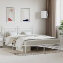 vidaXL Sengeramme i metall med hodegavl hvit 183x213 cm 8720845883713