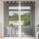  Voilegardiner med grommets 2 stk svart 140x245 cm 8721158550781