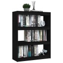 vidaXL Bokhylle/romdeler svart 100x30x103 cm heltre furu