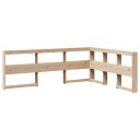  Bokhylle sengegavl L-formet 140 cm heltre furu 8721158637390