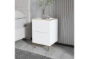 Imaj Nattbord 40 cm - Hvit marmor/Gull