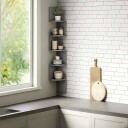 Hjørnevegghylle – 5 etasjes sikksakkdesign