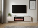 Marros TV-benk 200 cm med Elektrisk Peis - Beige