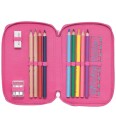 Beckmann Norway Three Section Pencil Case With Content Strawberry   Pink   ONE SIZE
