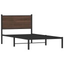  Sengeramme i metall med hodegavl brun eik 100x190 cm 8721102953460