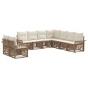 vidaXL Hagesofa Set 9 stk. Beige polyrotting
