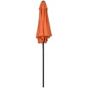 Parasoll Ø196 cm roterende parasoll med sammenleggbar funksjon sekskantet balkongparaply strandparasoll vindtett stabil mar