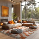 Ryetepper   Maranello Natural Cotton Shaggy oransje Størrelse: 240 x 340 cm