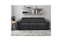 Sofa 3 seter Pareli Svart Lær/PU Manuell hvilestol   Svart Lær/PU Manuell hvilestol