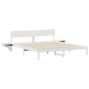 Sengestamme med hodegjerde Hvit 200 x 200 cm Heltre furu