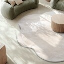 Rundt Bølgete Teppe   Aranga Super Soft Fur beige Størrelse: Ø 80 cm