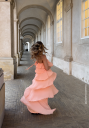 Bubbleroom Occasion Tie Back Flounce Maxi Dress Peach M
