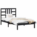 vidaXL Sengeramme svart heltre 100x200 cm