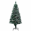 vidaXL Kunstig juletre med LED og kulesett og kongler 150 cm
