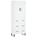  Highboard hvit 69,5x34x180 cm konstruert tre