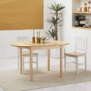 Spisebord i tre sammenleggbart kjøkkenbord for 6 personer med drop leaf design 140 x 70 x 75 cm naturlig tre