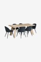 Ellos Home   Country spisegruppe med 1 bord + 6 stoler   Hvit