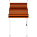 vidaXL Manuell uttrekkbar markise 100 cm oransje og brun