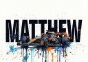 Racing Car with Name Personal Plakat Plakat / 40x50cm