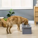 Dobbel skål Hundematstasjon Rustfritt stål Medium