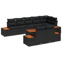 vidaXL Hagesofa Set 8 stk. 8 Antall seter Svart Polyrattan