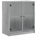 vidaXL Veggskap med glassdører grå sonoma 68x37x75,5 cm