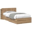  Sengeramme med oppbevaring Artisan eik 90 x 200 cm