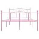vidaXL Sengeramme rosa metall 140x200 cm