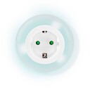 Nedis LED Nattlampe/stikkontakt med Sensor inkl. uttak Hvit