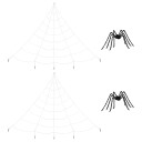  Halloween edderkoppdekorasjon med nett 2 pcs Svart hvit 200 cm