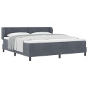  Box Spring Seng med Madrass Mørkegrå 180x200 cm Velur