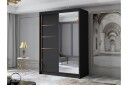 Lungos Garderobe med Speil 120x200 cm - Svart