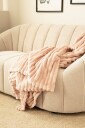 KMCarpets Stripe Pledd 130x170 Rosa