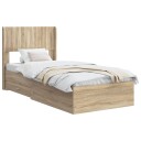  Sengramme med oppbevaring og hodegavl Sonoma eik 75 x 190 cm