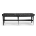 Oscarssons Möbel Nadja Bench 130 cm Svartbeiset ask/safeskinn look Grå