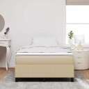  Box Spring Seng med Madrass Lys Grønn Grå Liten Dobbel Corduroy Stoff