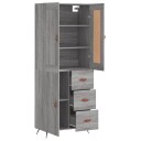 vidaXL Highboard grå sonoma 69,5x34x180 cm konstruert tre 8720845492137