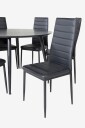 Venture Home   Spisegruppe Dipp med 6 stk stoler Slim   Svart