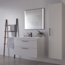 Loevschall Libra speil med lys, 80x70 cm