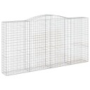 vidaXL Gabionkurver buede 5 stk 400x50x200/220 cm galvanisert jern