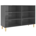 vidaXL Skjenk høyglans grå 103,5x35x70 cm sponplate
