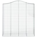 vidaXL Gabionkurver buede 4 stk 200x50x200/220 cm galvanisert jern