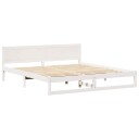  Sengestamme med hodegjerde Hvit 200 x 200 cm Massivt furutre
