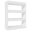 vidaXL Bokhylle/romdeler hvit 80x30x103 cm konstruert tre