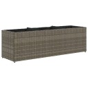  Plantekasse med 3 potter grå 105x30x32 cm polyrotting