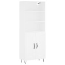 vidaXL Highboard hvit 69,5x34x180 cm konstruert tre 8720845933166