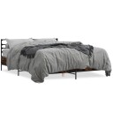  Sengeramme røkt eik 150x200 cm konstruert tre og metall 8721102613456