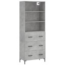 vidaXL Highboard betong grå 69,5x34x180 cm konstruert tre 8720845927523