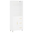 vidaXL Highboard hvit 69,5x34x180 cm konstruert tre 8720845933647